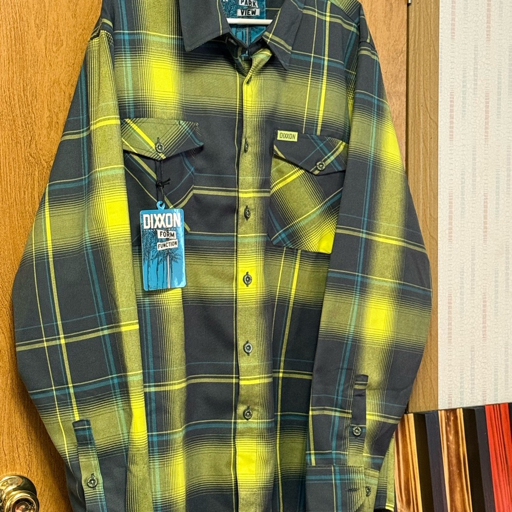 DIXXON Yellow and Gray Checkered Shirt
